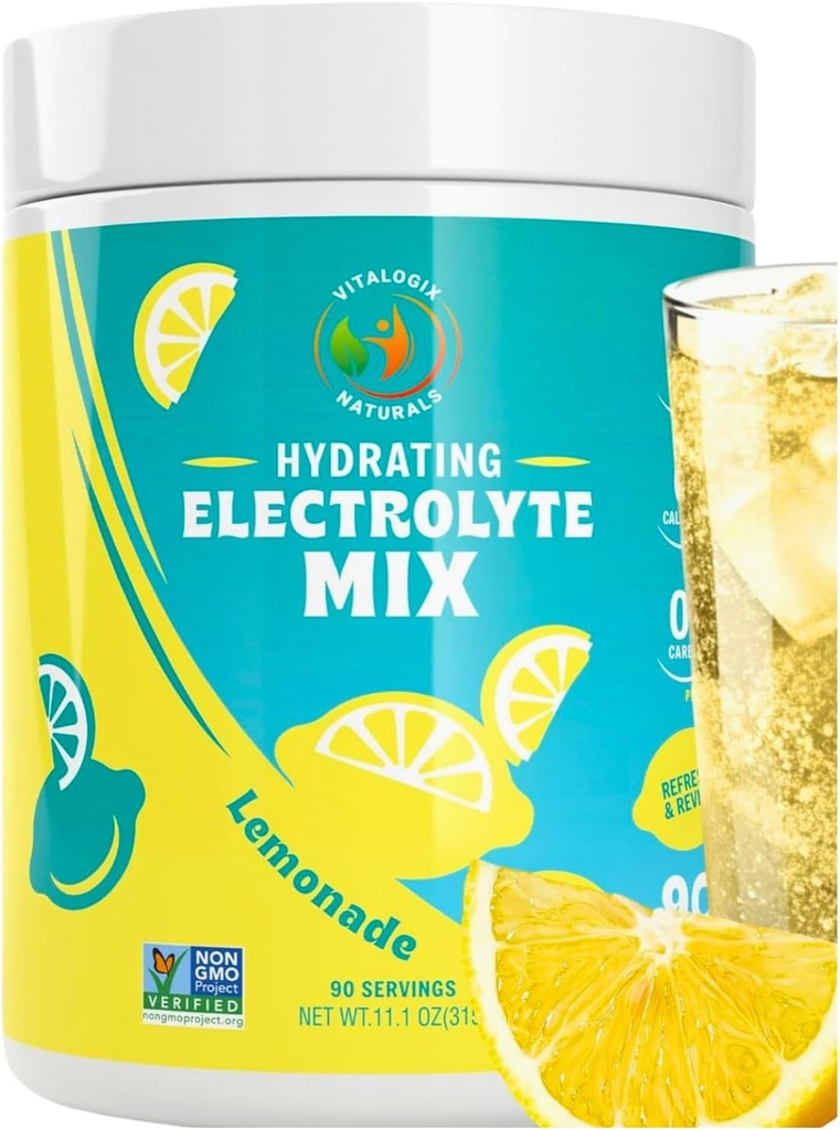 Electrolyte Powder - Zero Sugar Lemon Hydration Mix 124; 90 Servings;
