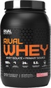 Rivalus Rivalwhey - Strawberry Creme 2lb - 100% Whey Protein, WHey Protein Isolate Primary Source, Clean Nutonation Profile, BCAAs, No Banned Substances, dibuat di USA