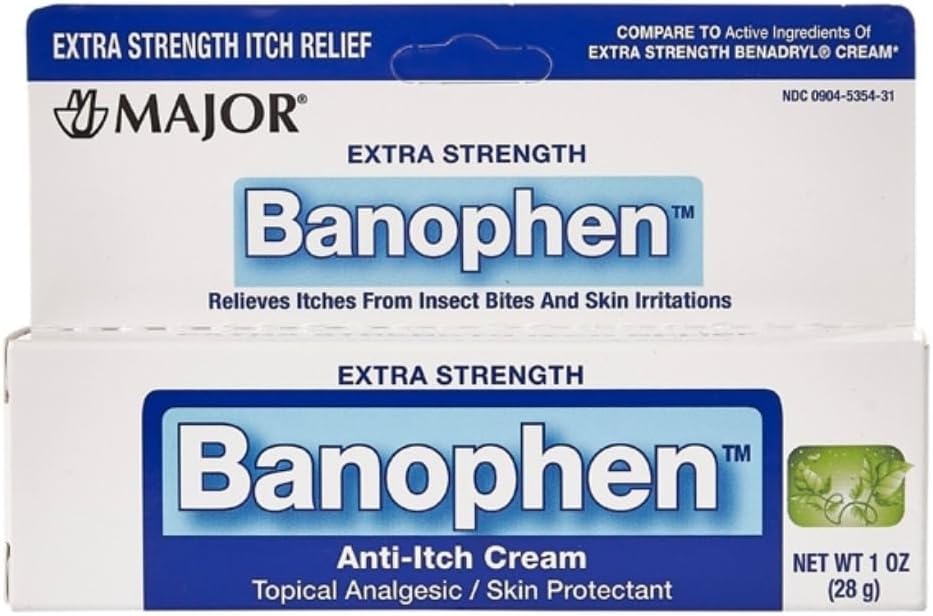 MAJOR Extra Indarra Banophen - Anti-Itch Cream - Topical Analgesic Skin Protectant - Insect Bites and Skin Irritations - 1 Oz.
