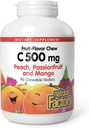 Factors, Kids Chewable Vitamin C 500 mg, Supports Immune Health, Bones, Teeth and Gums, Peach, Passionfruit and Mango, 90 Wafers