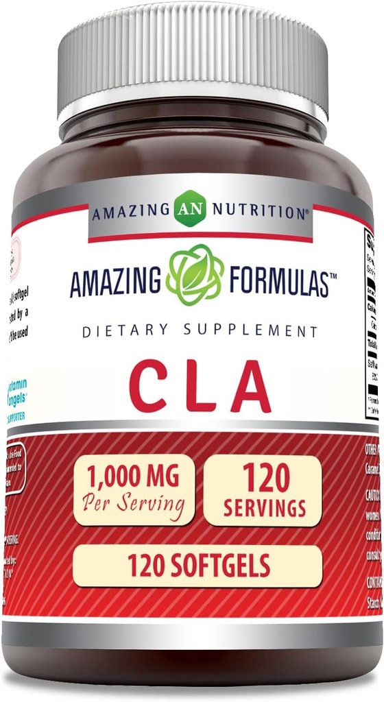 Incrible Fórmulas CLA Amino Acid Supplement | 1000 Mg por servir | Softgels | Non-GMO | Gluten-Free | Made in USA (1 Pack, 240 Count)