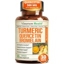 Quercetin with Bromelain Turmeric Curcumin Supplement – Allergy Relief, Immune & Joint Support – Organic Turmeric Supplement w/Bioperine for Enhanced Absorption, 60 Quercetin 500mg Capsules