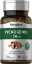 Piping Rock Picnogenol Supplement 50 mg 60 Cápsulas Extrato de Pine Bark Maritime Francês Pinus Pinaster para Homens e Mulheres