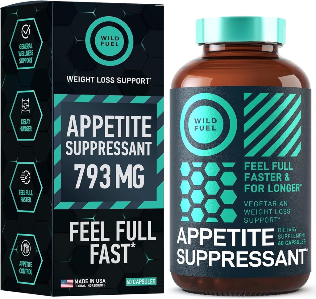 Appetite Suppressant for Weight Loss, Hunger Suppressant - Diet Pills som fungerar snabbt för kvinnor och män - Garcinia Cambogia, Glucomannan, White Kidney Bean Carb Blocker och Fat Burner - 60 Veggie Caps