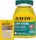 Bayer Aspirin 81mg compresse rivestite enteriche 300ct e 2 Count Travel Pack di Aspirina genuina 325mg compresse rivestite