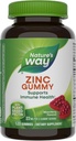 דרכו של הטבע Znc Gummies, למבוגרים ולילדים 9+ Immune Support Gummies*, 100% ערך יומי לשרת, מעורב ברי פלפור, 120 צ'אדות