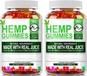 (2 pakuotė) Kanapės Gummies - 90PCS Stress Relief Fruity Gummy Bear with Hemp Oil