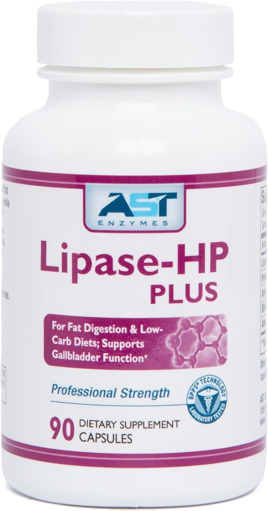 AST Enzymes Lipase-HP Plus - 90 Vegetarian Capsules - Fatty Foods üçün Digestive Enzymes - Keto Diet Digestive Enzyme Formula