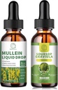 Mullein kvapky pre pľúca, Mullein Leaf Extract 1000MG pre Lung Cleans & Soursop Graviola Liquid Drops 1800mg, Soursop listy extrakt pre regeneráciu buniek