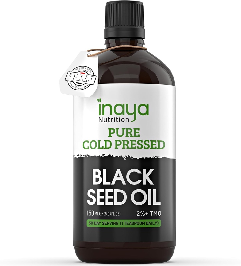 Nigella Sativa Black Seed שמן - Pure Cold-Pressed עם 2% Thymoquinone; מצרי מקור | מזון תזונתי-Rich עבור בריאות כללית, שיער & טיפוח | 30 משרתים בבקבוק זכוכית