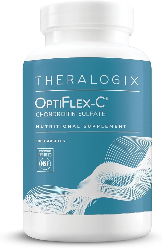Theralogix OptiFlex-C Sulfato de Condroitina - 90-Dia de Fornecimento - Cápsulas de Condroitina - Suporte Função Conjunta Saudável e Mobilidade - Suplemento de Apoio Conjunto para Mulheres e Homens - NSF Certified - 180 Cápsulas