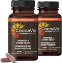 CocoaVia Cardio Zdraví Dodatek, 60 Den, 500mg kakaové flavanoly, Podpora srdce zdraví, Zvýšení oxidu dusnatého, krevní oběh, Energie, Vegan, Tmavá čokoláda, 120 Kapsle