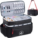 BAGSFY Reisemedizin Tasche Organizer, Medizinische Tasche Leer, Pill Bottle Organizer für zu Hause, große medizinische Aufbewahrung, Reise Tragetasche Erste Hilfe Kit Taschen Leer, Notfall Kit.