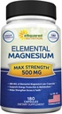 aSquared Nutrition Proprietary Magnesio 500mg - citrato e óxido de magnesio de alta absorción - 180 cápsulas de Veggie, subministración de 180 días - EE.UU. Formulado e terceiros probados
