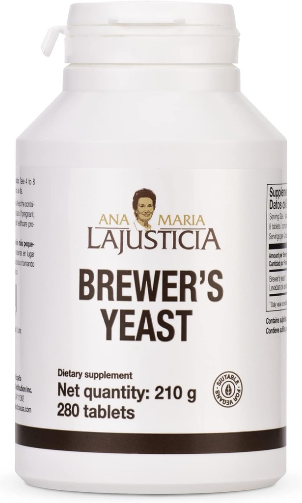 Ana Maria Lajusticia - Drojdia lui Brewer - Sursa de vitamine, sanatate cardiaca si sanatos Digestion - 70 zile de tratament pachet . Sugar Free & Vegan Friendly.