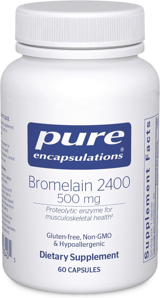 Pure Encapsulations Bromelain 2400 500 mg - for Digestive Support & Musculoskeletal Health - Supports Joints & Muscle Recovery* - Proteolytische Enzymes - Vegan - 60 Capsules