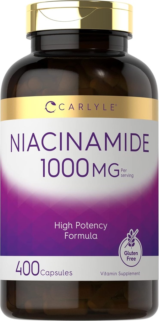 Carlyle Niacinamide 1000 mg | 400 Kapsüller | Yüksək Potency Formula | Qeyri-GMO, Gluten Pulsuz
