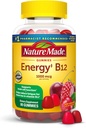 Nature Made Energy B12 1000 mcg, Kosttilskud til energistofskiftestøtte, 80 gummier, 40 dages forsyning Emballage kan variere