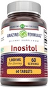 Amazing Formulas Inositol 1000mg supplement ) Tablets ) Non-GMO - Gluten-Free ) Made in USA (1 Pack, 60 count)
