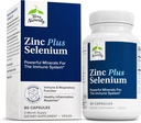 Terry Noski Zinc Plus Selenium - Immune & Respiratory Health Supplement - Zinc Bisglycinate Chelate-rekin mineral gehigarria - Selenium-eko formula, Cellular Health Support-erako - 60 kapsula