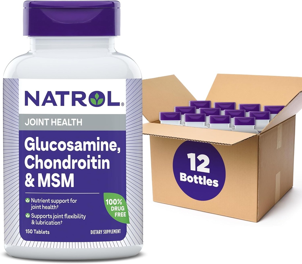 Natrol Glucosamina Condroitina e HSH Comprimidos, 150-Count (Pacote de 12