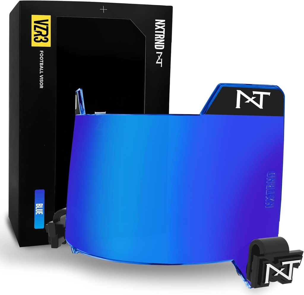 Nxtrnd VZR3 Football Visor, Curved Lens Technology, Підходить для дорослих і юнацьких футбольних шоломів