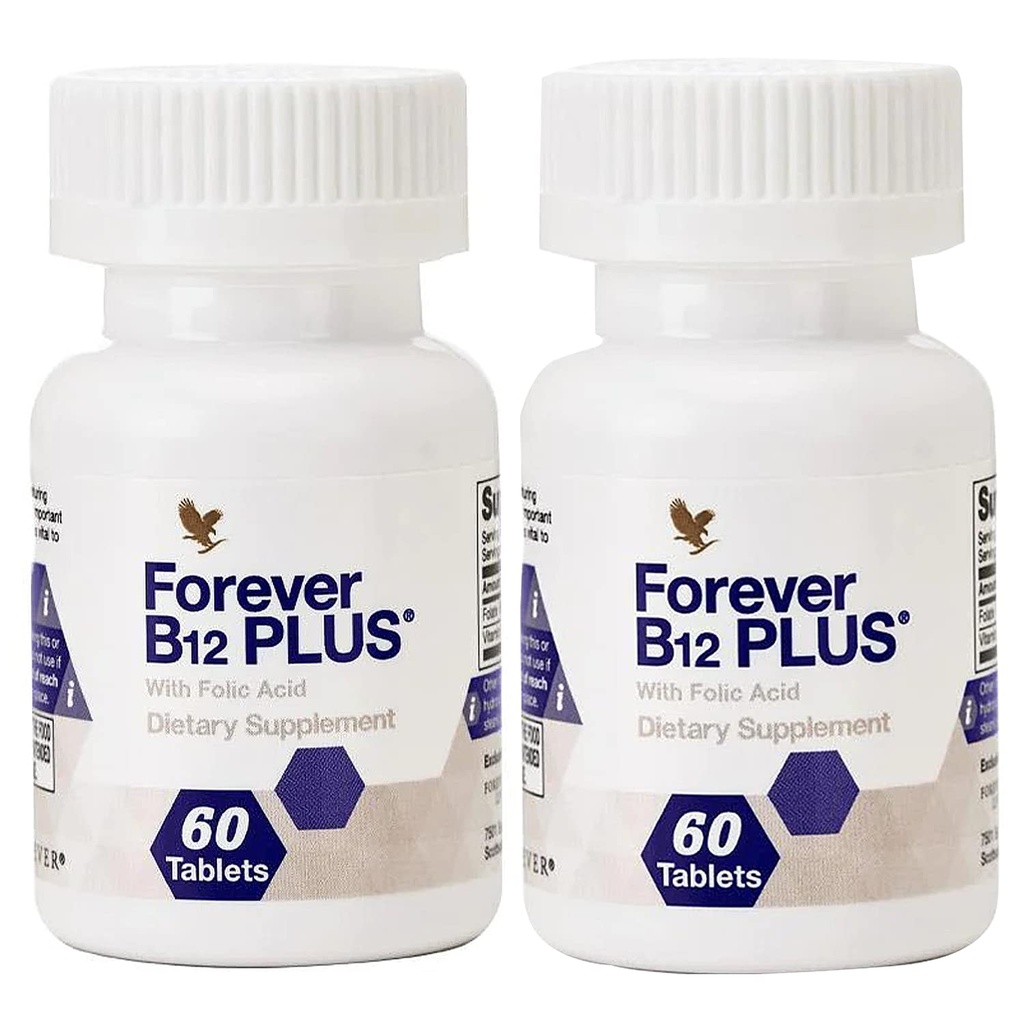 Forever Living - B12 Plus - Essential B Vitamins for Energy, Immune Support and Red Blood Cell Health - Vegan, Vegetarian and Gluten-Free - 120 Tablets