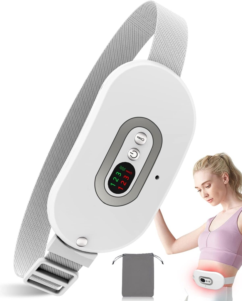 Almofada de aquecimento para Cãibras Período FSA HSA Elegível Aprovado, Almofada de aquecimento portátil para alívio de Cãibra Menstrual,Cinquete de aquecimento sem fio elétrico com 3 níveis de calor para trás,Belly,Stomach, presentes mulheres meninas