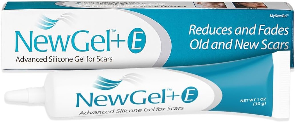 NewGel Plus Scar Gel by MyNewGel 고급 전문 실리콘 치료를위한 오래 된 새로운 흉터 w 비타민 E, 수술, 켈로이드, 화상 및 얼굴 블렌드 스스카 (30 그램) - 1 온스