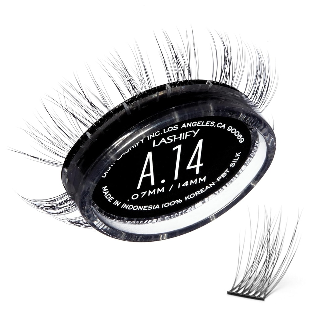Lashify amplify 14mm Gossamer DIY Eyelash Extensions Refill, Black, Easy False Eyefures for a Natural Look