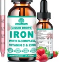 Líquid Iron suplementari w/Vitamin C, B-Complex, Alt Potència Iron Liquid w. Multivitamin, Vegan Iron Deixades per a Dones, nens, Chelaquid Iron suplementaris per a Anemia, Fatigue, implementació de cel· la vermella