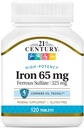 21st Century Iron 65 mg with Ferrous Sulfate 325 mg - 120 Tablets, Pack of 3