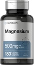 Horbäach Magnesium 500 מ"ג | 180 Caplets | Vegetarian, non-GMO ו- Gluten Free Supplement