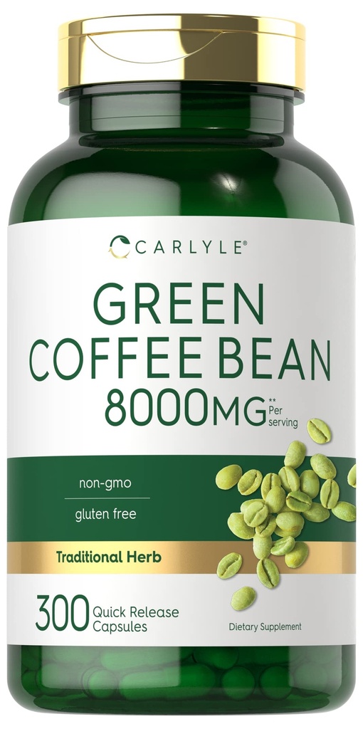 Carlyle Green Coffee Bean Extract | 300 Capsules | Traditional Herb Supplement | Non-GMO and Gluten Free Formula