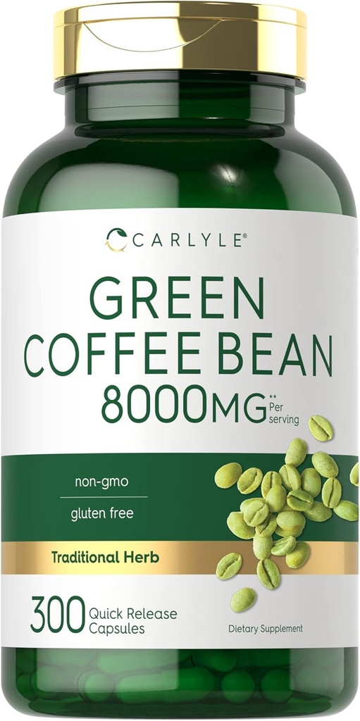 El cafè de Carlyle Green Bean va extreure l'Edeng 8000 mg, 300 Capules No-GMO i Guten Free Sand Herb suplementari