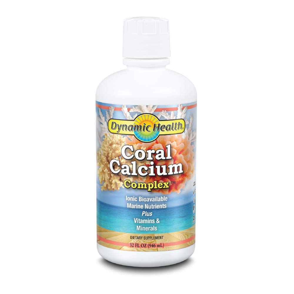 Dynamic Health Coral Calcium Complex | Bone Health & PH Level Support | Easier Than Capsules, Liquid Supplement | with Magnesium | 32oz, 32 Serv