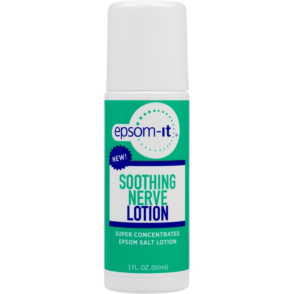 Epsom-It Soothing Nerve Lotion - Roll On Epsom Salt Magnesium Lotion, Topical Magnesium Cream with Capsaicin & Arnica for Tired Muscles and Sleep, 3oz