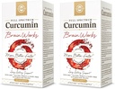 Solgar Full Spectrum Curcumin Brain Works, 90 Licaps - 支持记忆回忆,焦点,认知函数 - 抗氧化剂支持 - 库尔库敏, BacoMind, Choline, 维生素 B12 - 非GMO, Vegan - (Pack of 2)