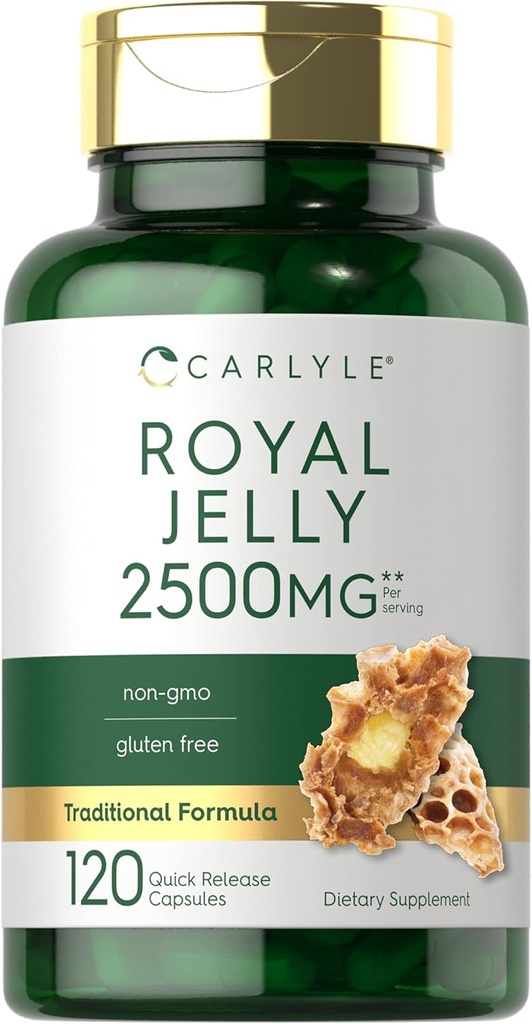 Carlyle Royal Jelly Capsule 124; 2500mg Capsule 124; 120 Count Capsule 124; Non-GMO a gluten Free Formule 124; Tradiční dodatek