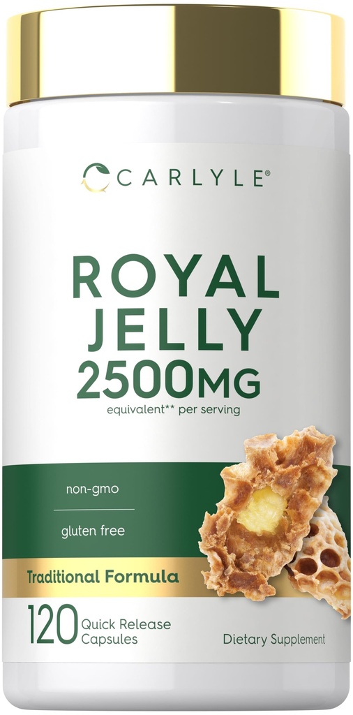 Carlyle Royal Jelly Supplement | 120 Capsules | Traditional Herbal Formula | Non-GMO and Gluten Free