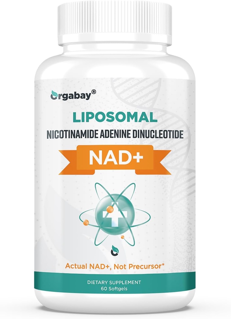 Organbasi Lipomal NAD + Suplemen 500 mg, Absorpsi Tinggi, Boost NAD + dengan TMG 250 mg, Actual NAD Plus More Efisien Daripada Nicotinamide Riboside, Dukungan Energi Cellular, Penuaan sehat 124; 60 Softgeels