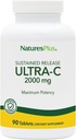 Natures Plus Ultra-C 2000 mg - 90 Tablets - Vitamin C with Rose HIPS - Immune & Antioxidant Support - Vegetarian, Gluten Free - 90 Servings