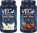 Vega Sport Premium Protein Powder Bundle, Cioccolato + Vaniglia, Plant Based Protein Powder Post Workout - Certificato Vegan, Vegetariano, Keto-Friendly, Senza Glutine, Dairy Free, Aminoacidi BCAA