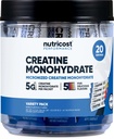Nutricost Creatine Monohidrat Toz Kağızlıqları (5 Flavors, 20 Xidmət) - Micronized, 5 Kre Pack