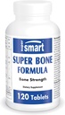 SuperSmart - Super Bone Formula (complexo avanzado) - con calcio, magnesio, vitamina K2, D3 e suplementos de Strontium | Non-GMO e Gluten gratis - 120 tabletas
