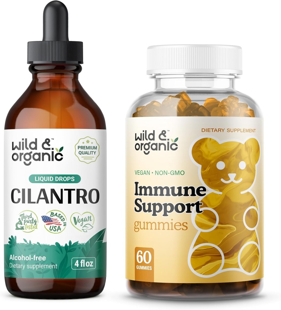 Wild & Organic Cilantro Tincture 4 fl oz & Immuuni Tuki Gummies