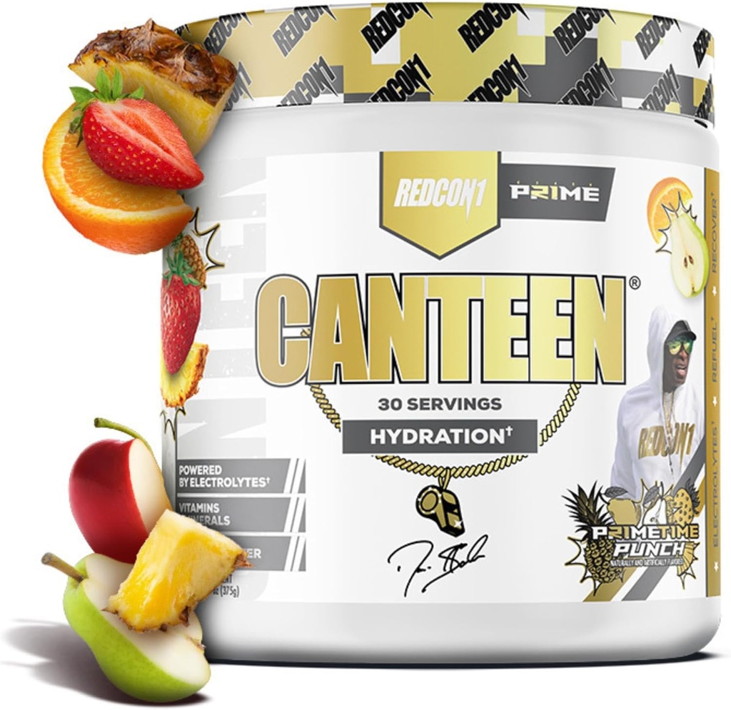 REDCON1 Post Workout Recovery - מאמן ראש הממשלה Canteen - אבקת הידרה עם אלקטרוליטים, ויטמין & קוקוס מים - Prime Time Punch (30 משרתים)
