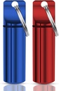 Porte-pilule porte-clés – Pilule de voyage imperméable Conteneur de pilule pour comprimés, capsules – Cas de pilule pour voyage amical pour la purse Mini Pill Case (rouge et bleu)