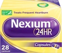 Nexium 24HR Acid Reducer Heartburn Relief Capsules para todo o día e protección solar contra o Heartburn frecuente, Heartburn Medicine con Esomeprazole Magnesio - 28 Conde